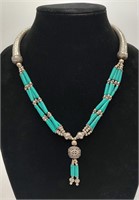 Native American Style Faux Turquoise Necklace