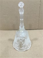 Vintage Glass Bell with Etched Angel