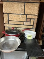 Revereware, thaw  meat plate corningware and pan