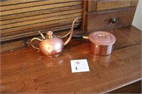 Antique Copper Oil Can and Copper Pot