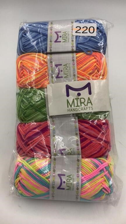 New 5pk Mira Multi Color Yarn Skeins Set