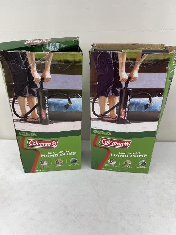 2 Coleman Dual Action Hand Pumps