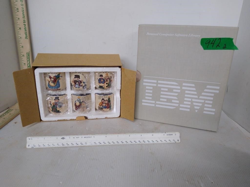 Holiday Candle Crock Set NIB & IBM Computer