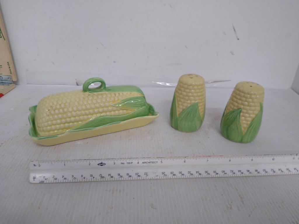 Corn on the Cob Butter Dish Salt & Pepper Shakers