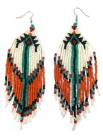 Handmade Native American Style Seed Bead Earrings