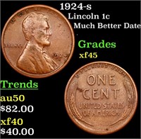 1924-s Lincoln Cent 1c Grades xf+