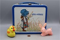 Vtg. Aladdin "Holly Hobbie" Lunch Box & Baby Toys