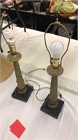Pair of Metal Lamps No Shades