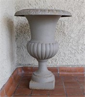 Pair Of Cast Iron Garden Urns