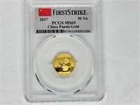2017 First Strike 50Yn MS69 Gold Panda Coin