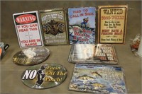 (25) ASSORTED TIN NOVELTY SIGNS, APPROX 11"X17"