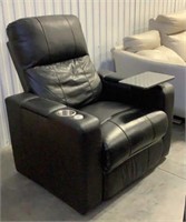 Leather Power Recliner w/ Swivel Table