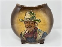 Art Pottery Portrait Vase (John Wayne) Signed Rick
