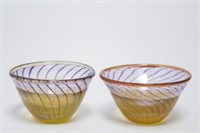 Kjell Engman Kosta Boda Swedish Art Glass Bowls- 2