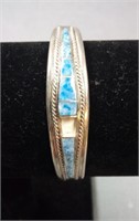 Sterling Silver And Turquoise Bangle