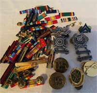 Military ribbons and insignia