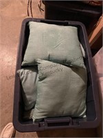 Large tote of indoor or outdoor throw pillows