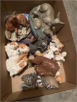 Two box lot of animal figurines by Homco and more