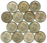 (14) 40% Silver Kennedy Half Dollars