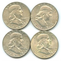 (4) 1963 Franklin Silver Half Dollar