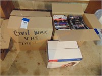 3 BOXES OF CIVIL WAR VHS TAPES