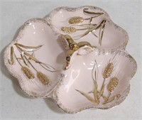 1950s Pink & Gold Divided Candy Nut Dish