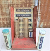 Vintage Alka Seltzer Bottles & Display