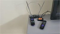 GE antenna, Roku, remotes (2)