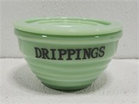Gorgeous Jadeite Drippings Bowl with Lid