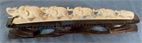 Ivory carving elephants 10 inches long