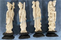 Carved ivory figures 5 inches tall