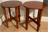 502 - PAIR OF ROUND SIDE TABLES
