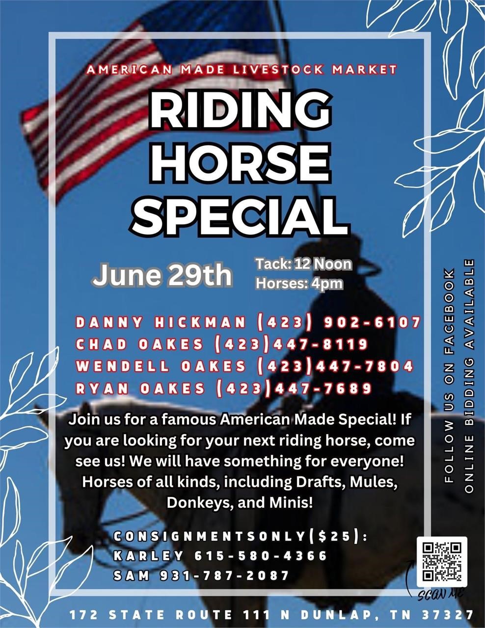 American Made Livestock Market RIDING HORSE SPECIAL