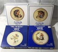 Four  Hummel plates collection years, 1981, 82,73