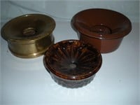 Brass-Enamel-Pottery Spitoon 3 Pcs 1 Lot
