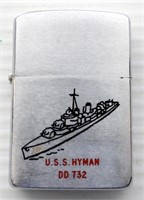 U.S.S. HYMAN DD 732 ZIPPO LIGHTER