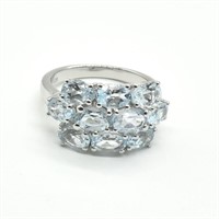 Silver Blue Topaz(3.6ct) Ring