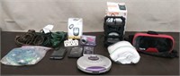 Box CD Player, Cell Phones, Ext Cords, Speaker,