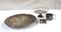 Silver plate, 10.5" dish, pedestal dish with