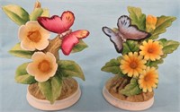 2- LEFTON CHINA BUTTERFLY FIGURINES
