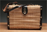 1960's Woven Wicker Handbag