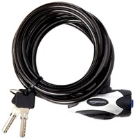 Basics 6 ft. Adjustable Bike Cable Key Lock, Blac
