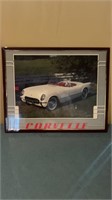 Corvette White Picture with Red Frame