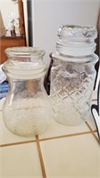 2pc Glass Covered Jars