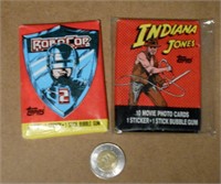 Robocop Topps 1990 et Indiana Jones Topps 1984