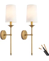 PASSICA DECOR Hardwired Gold Wall Sconces Set of 2