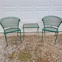 Wrought iron Patio Chair Pair w/ Table