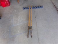 Post hole digger and tool hanger rack