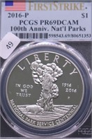 2016 P PCGS PF69DC NATIONAL PARKS SILVER DOLLAR