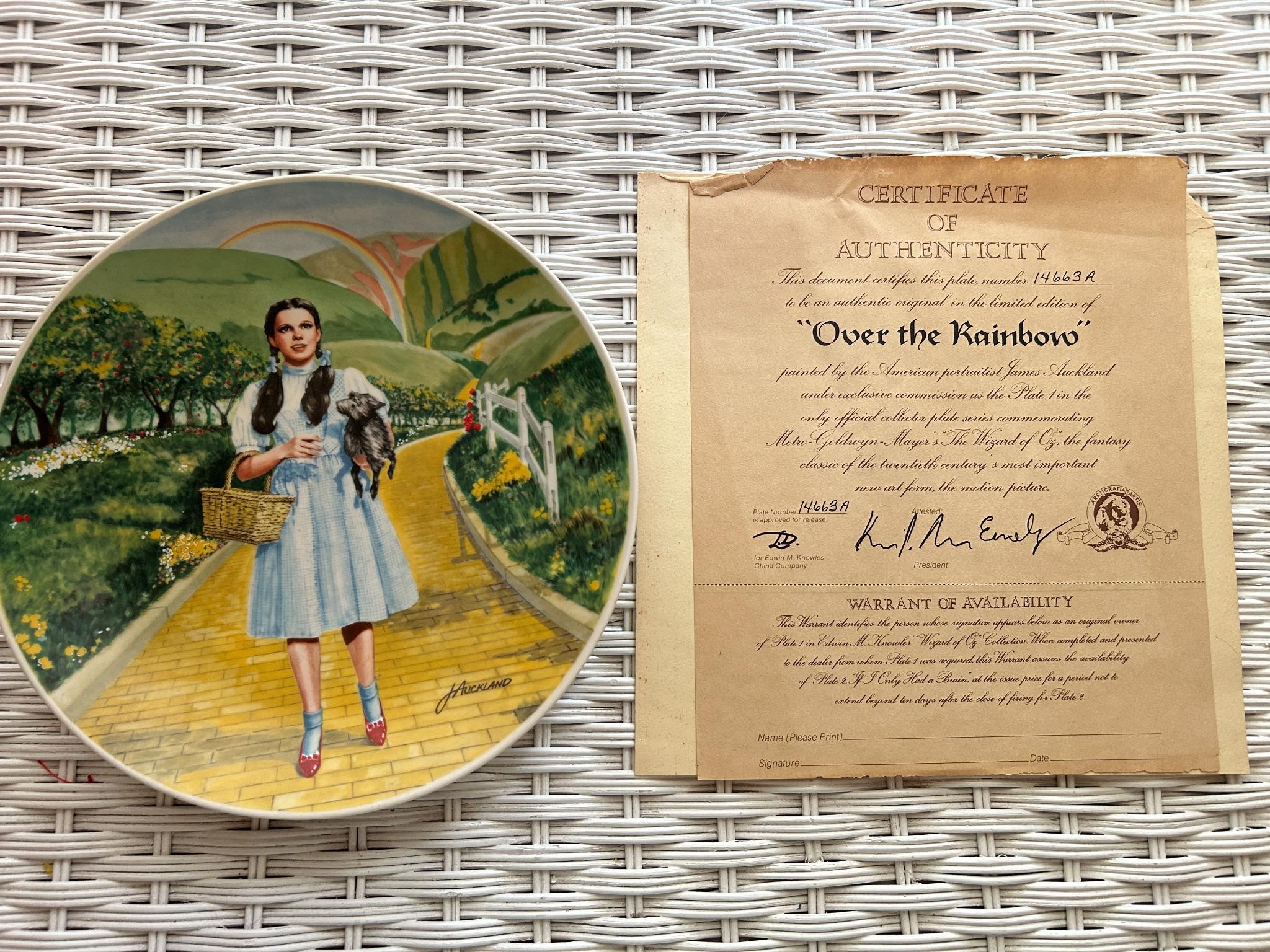 1977 MGM Collectible Plate - Dorothy "Over the Rai